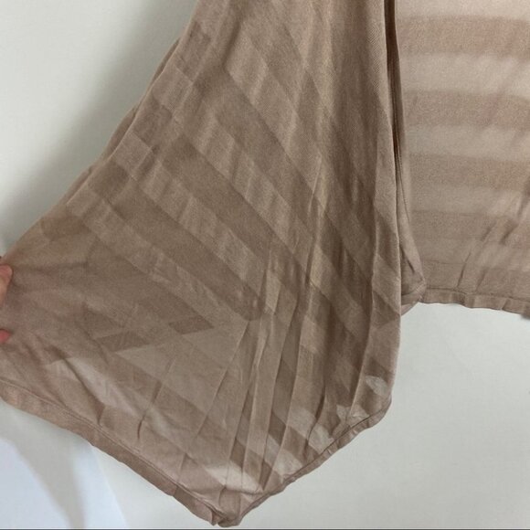 Club Monaco Striped Waterfall Cardigan Beige Tan Size Large Minimalist Basic L - Picture 4 of 8